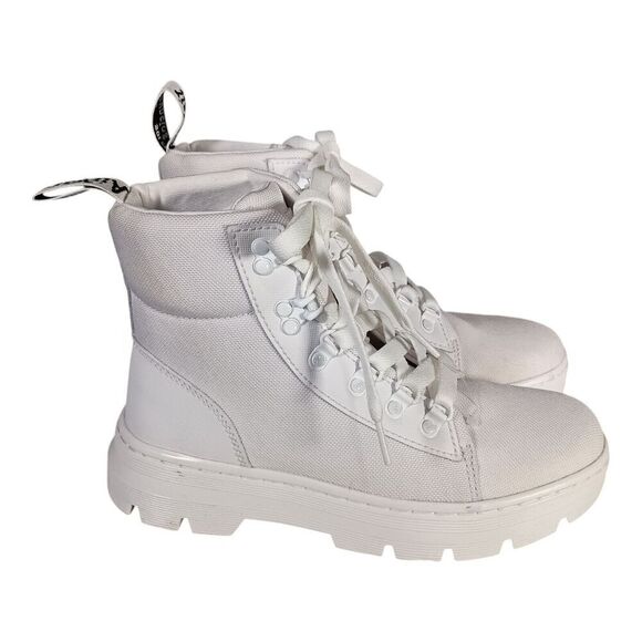 Dr. Martens Combs Boots Ankle Nylon Lace Up White Women’s 7 - Picture 3 of 12